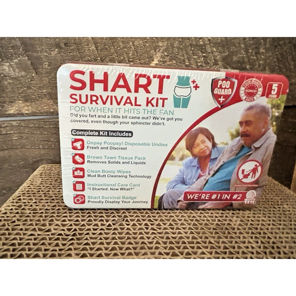 Funny Shart Survival Kit - Poop Prank Gift Set with Wipes & Underwear